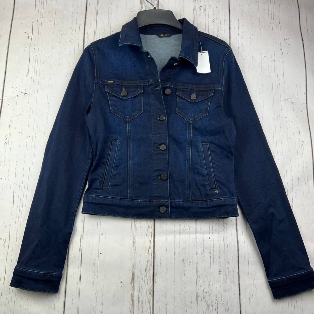 Mavi Small Cropped Slim Fit Stretchable Denim Jeans Jacket Blue Women New